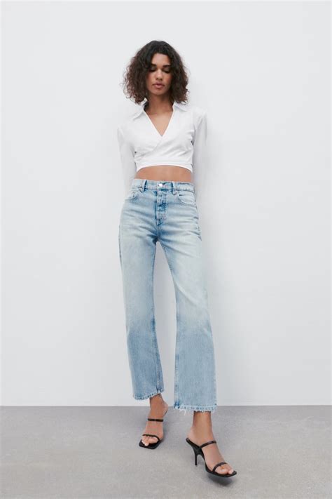 zara straight leg jeans|high waist straight leg jeans.